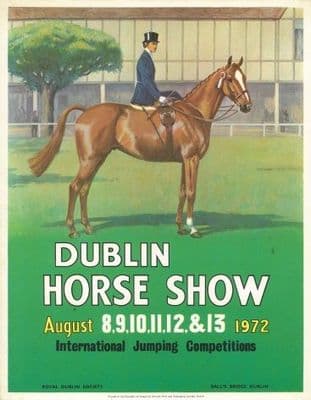 Vintage Dublin Horse Show Advertising Poster