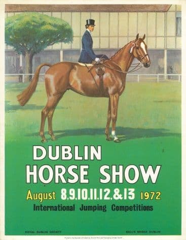 Vintage Dublin Horse Show Advertising Poster
