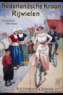 Vintage Ducth cycling poster - Crown Cycles
