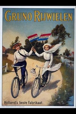 Vintage Ducth cycling poster - Gruno Rijwielen