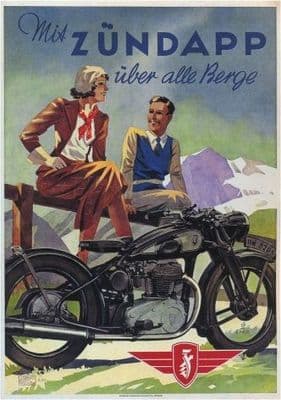 Vintage Ducth motorcycle poster - Zundapp