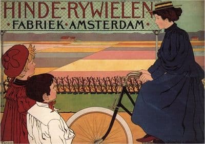 Vintage Dutch bicycle advertisment poster