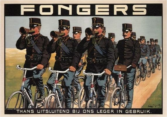 Vintage Dutch bicycle advertisment poster - Fongers