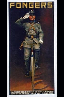 Vintage Dutch cycling advertisment poster - Fongers