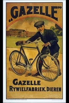 Vintage Dutch cycling poster - Gazelle