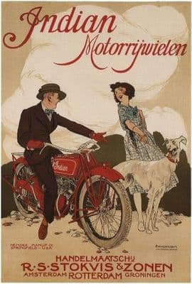 Vintage Dutch motorcycle advertisment - Indian Motorcycles
