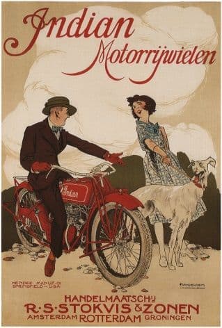 Vintage Dutch motorcycle advertisment - Indian Motorcycles