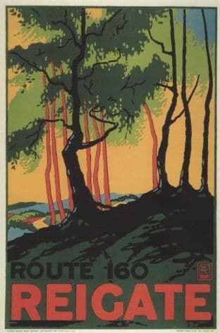 Vintage English poster - Route 160 Reigate