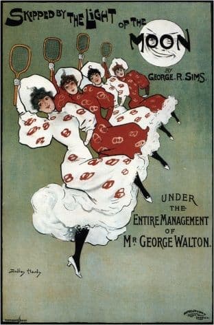 Vintage English theatre poster - Skipped by the light of the moon