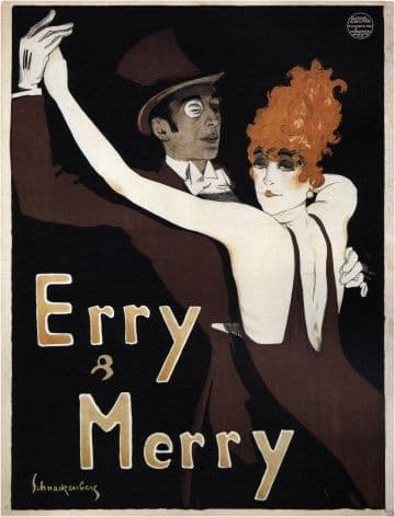Vintage Erry & Merry Dance Team Advertising Poster.