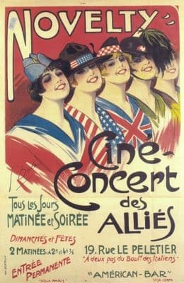 Vintage events poster - Novelty, Cine concert des allies
