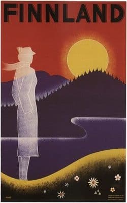Vintage Finland travel poster - 1936
