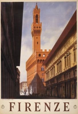 Vintage Firenze Travel Poster