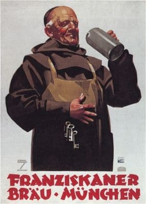 Vintage Franziskaner Bräu Advertising Poster