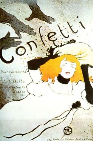 Vintage French advertising poster - Toulouse Lautrec Confetti
