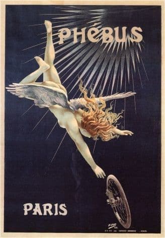 Vintage French advertisment poster - Phebus cycles Paris