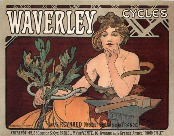 Vintage French bicycle advertisment - Waverly bicycles