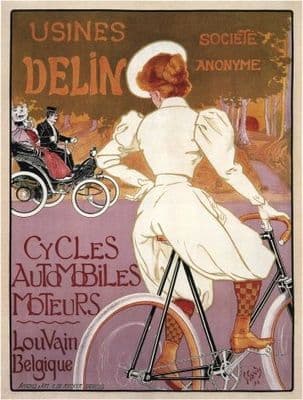 Vintage French bicycle poster - Usines Delin