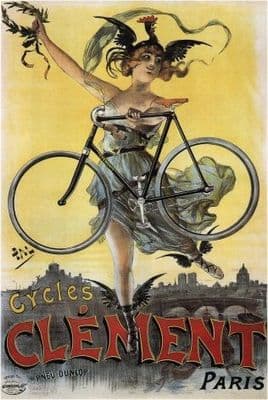 Vintage French bicycles poster - Clement cycles