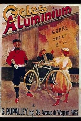 Vintage French bicycles poster - cycles aluminium