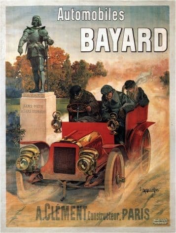 Vintage French car advertisment poster - Bayard automobiles