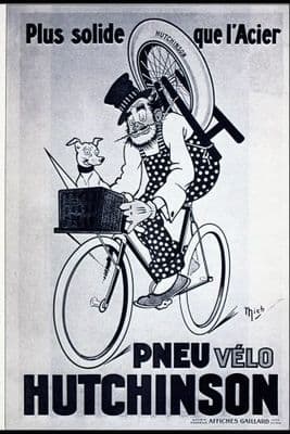 Vintage French cycling poster - Hutchinson bike tires