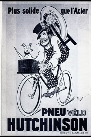 Vintage French cycling poster - Hutchinson bike tires