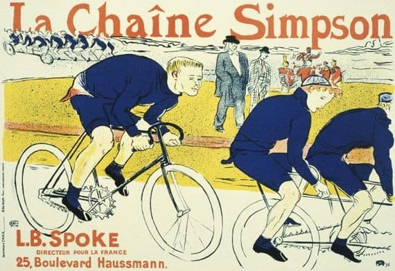 Vintage French cycling poster - La Chaîne Simpson