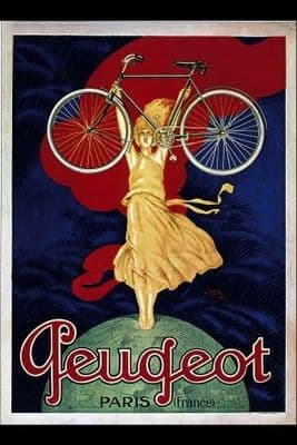 Vintage French cycling poster - Peugeot