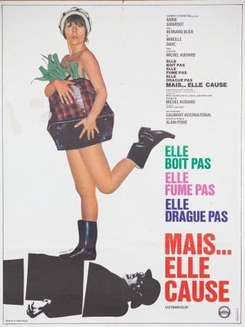 Vintage French movie poster - Mais Elle Cause 1970