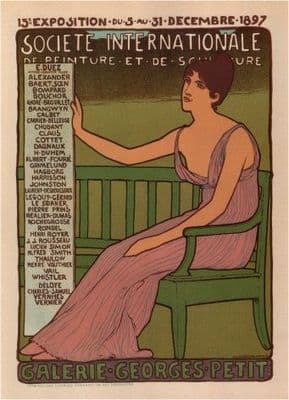 Vintage French poster - 15th exhibition, International Society of Painting and Sculpture (1897)