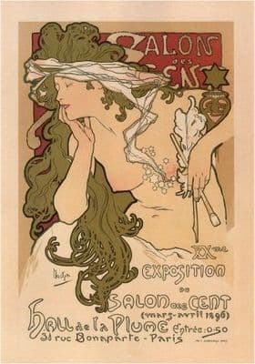 Vintage French poster - 20th Exhibition of the Salon de Cent (1896)