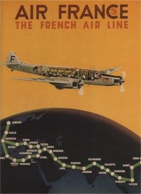Vintage French poster - Air France, the French air line (1936)
