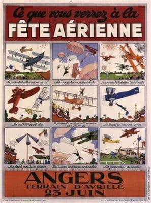 Vintage French poster -  Air Show Angers-Avrille (1929)