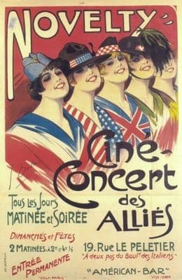 Vintage French poster - Cine concert des Allies (1918)