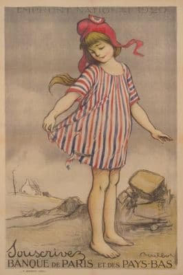 Vintage French poster - Emprunt National 1920. Souscrivez. Banque de Paris et des Pays-Bas.