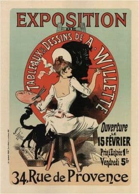 Vintage French poster - Exhibition of paintings and drawings.