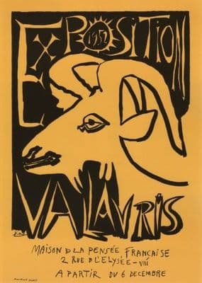 Vintage French poster Exposition Valavris - Picasso, 1952