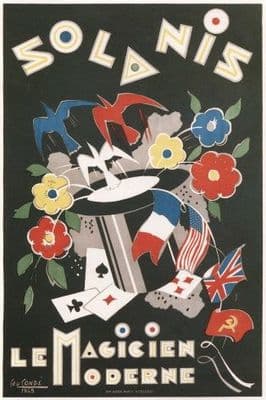 Vintage French poster - Solanis, the modern magician (1945)