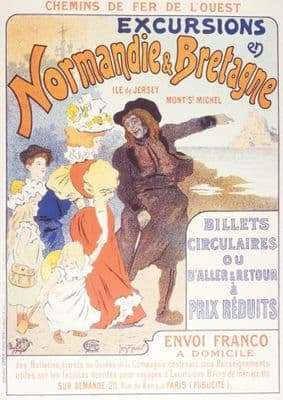 Vintage French Rail Poster NORMANDIE & BRETAGNE