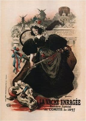 Vintage French theatre poster - La vache enragee (1897)