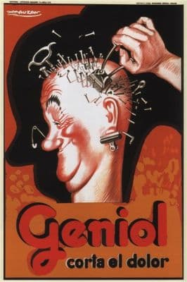 Vintage Geniol corta el dolor Avertising Poster