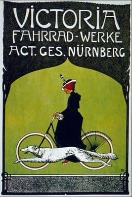 Vintage German cycling poster - Victoria cycle-works
