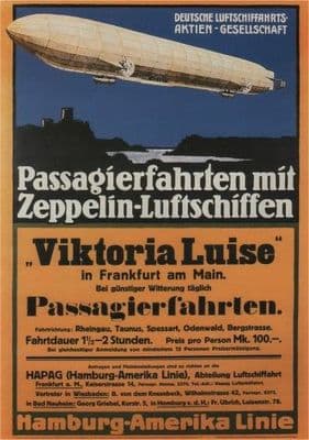 Vintage German poster -  Air transport  with junkers aircraft (1919)