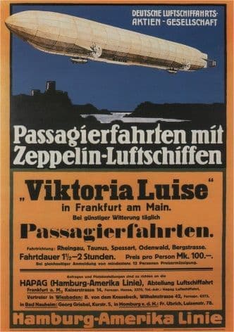 Vintage German poster -  Air transport  with junkers aircraft (1919)
