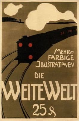 Vintage German poster - Die Weite Welt 1900