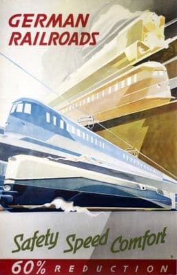Vintage German poster - German Railroads, 1936
