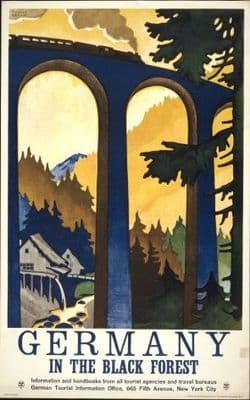 Vintage German poster - Germany, In the black forest