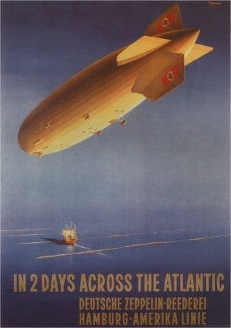 Vintage German poster - In 2 days across the Atlantic (1936)