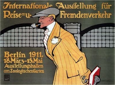 Vintage German poster - international exhibition of travel 1911